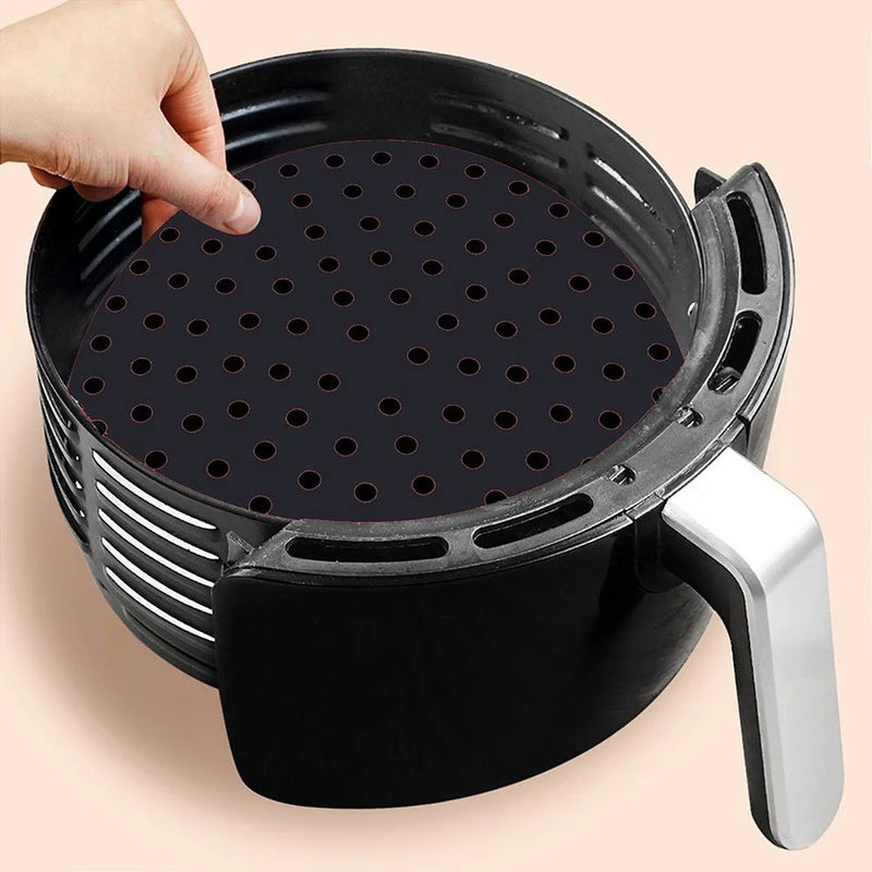 Forma Para Airfryer De Silicone Tapete Reutilizável Antiaderente