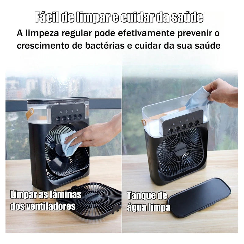 Ventilador Portátil elétrico 3 em 1  Ventilador, Umidificador e Resfriador