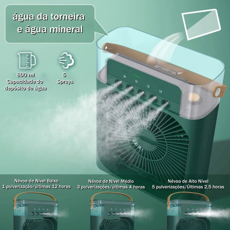 Ventilador Portátil elétrico 3 em 1  Ventilador, Umidificador e Resfriador