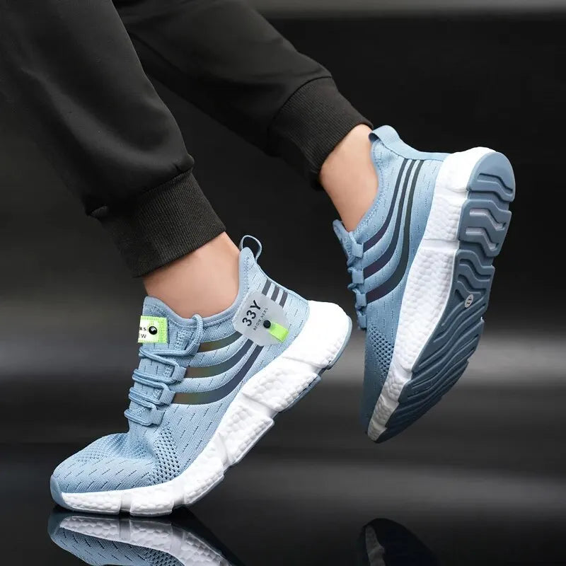 Tênis Casual Sport Shoes Respirável leve Sneakers Outdoor Mesh Preto Running Shoes Athletic Jogging Tenis Walking Shoes