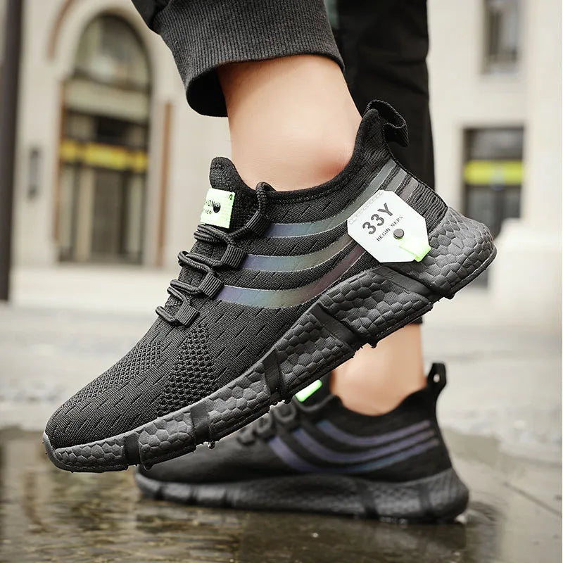 Tênis Casual Sport Shoes Respirável leve Sneakers Outdoor Mesh Preto Running Shoes Athletic Jogging Tenis Walking Shoes