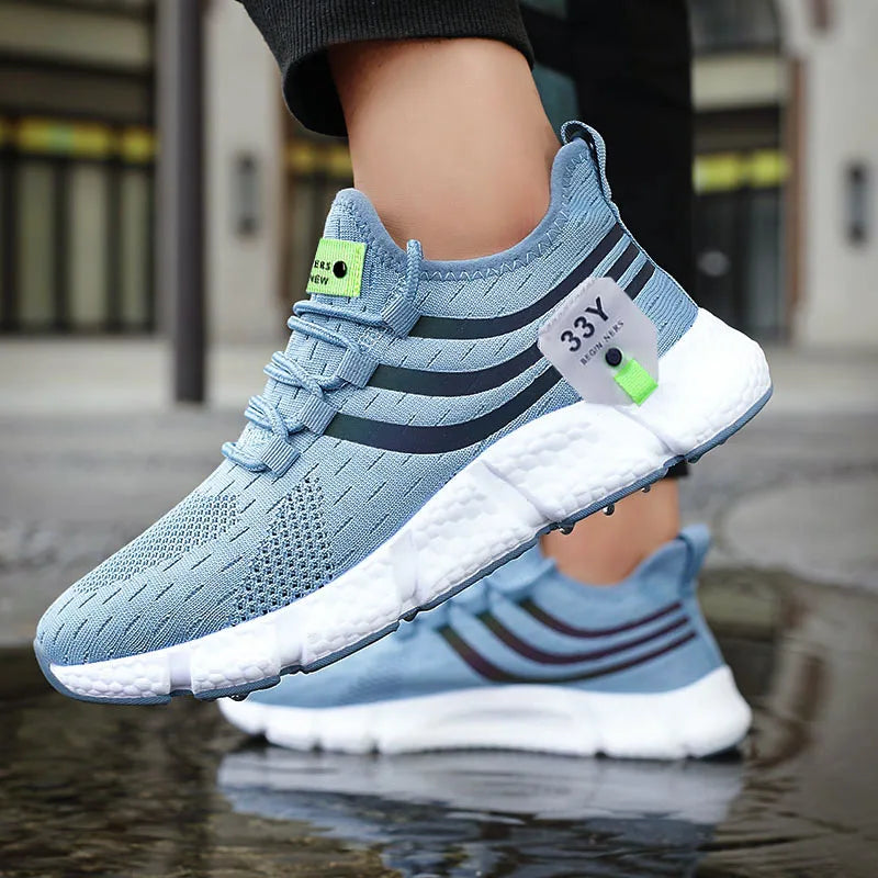 Tênis Casual Sport Shoes Respirável leve Sneakers Outdoor Mesh Preto Running Shoes Athletic Jogging Tenis Walking Shoes