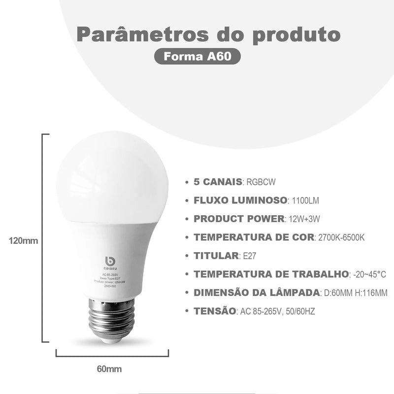 Lâmpada led inteligente 10 Watts