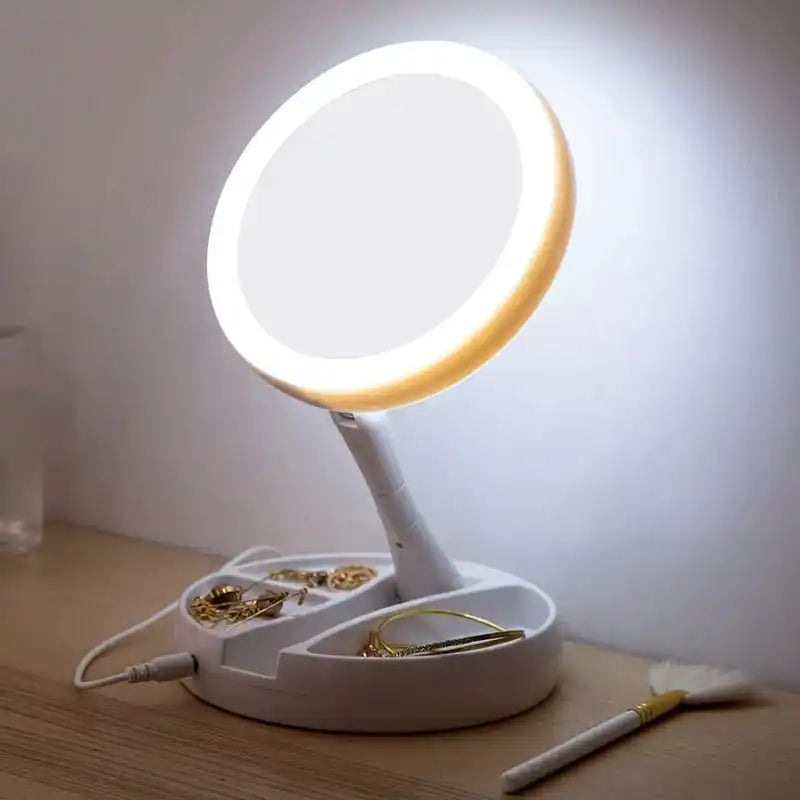 Espelho de mesa Luz Led Maquiagem Portátil