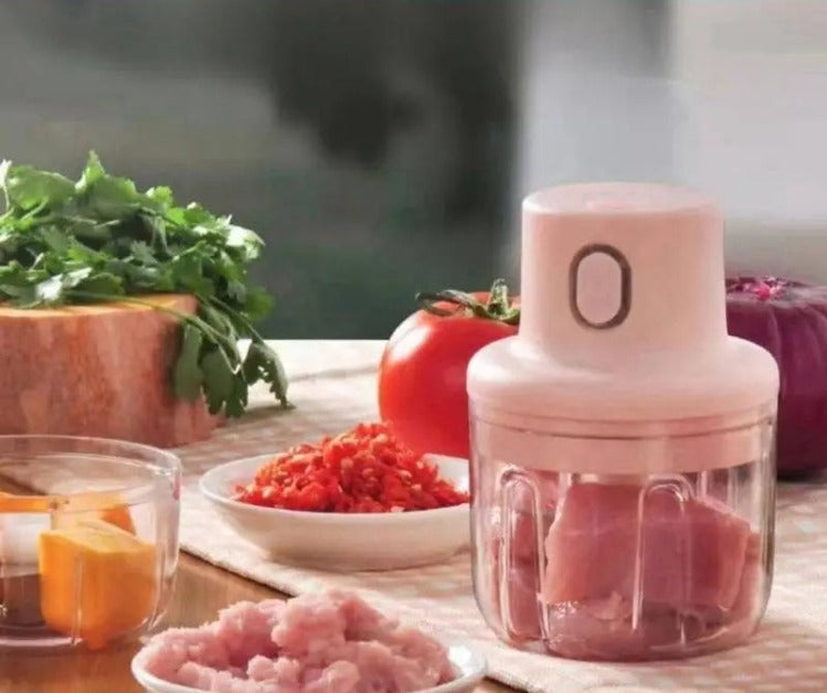 Mini Processador De Alimentos Elétrico 250ml Triturador Recarregável Sem Fio Utensilio de cozinha